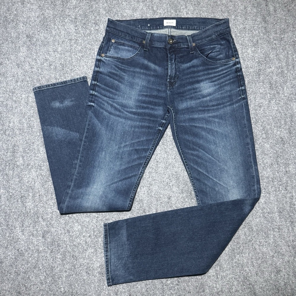 Hudson Blake Hatch Slim Straight Leg Jeans Men Tag 33 Dark Indigo Wash (34x34)